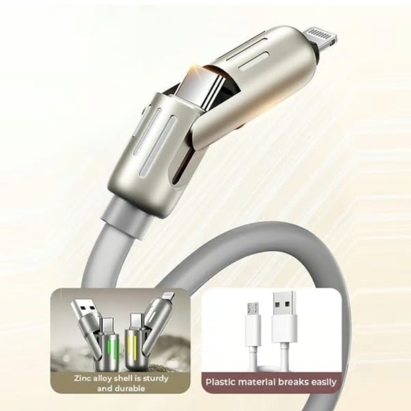 TikTok must famous charger Black/Gray/BLK USB Charging Cable with LED Indicators - Picture 2 of 6